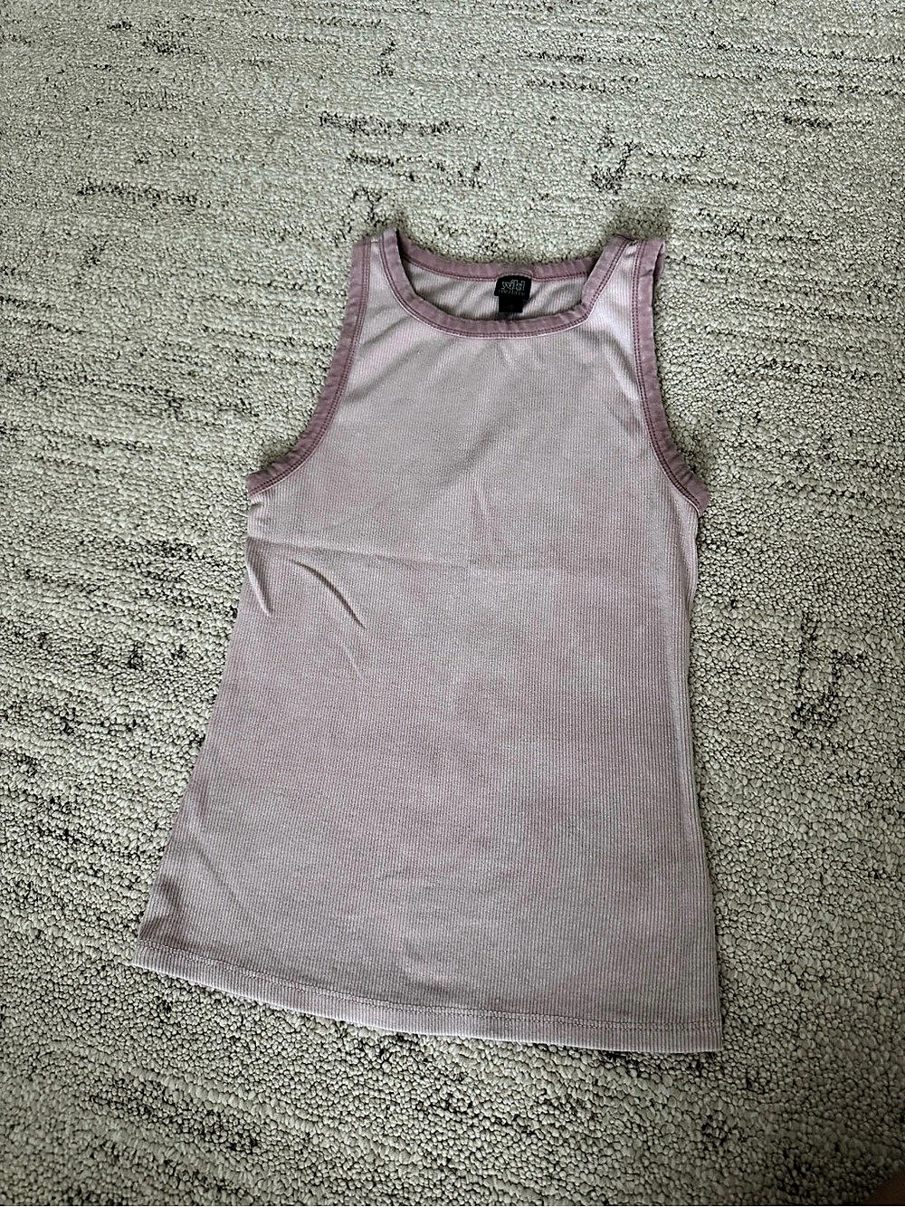 Pink Ribbed Sleeveless Tank Top